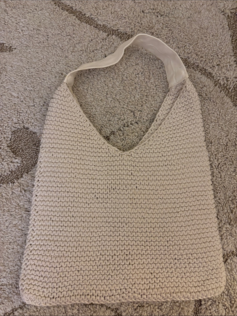 American Eagle Outfitters Cream Knit Shoulder Bag